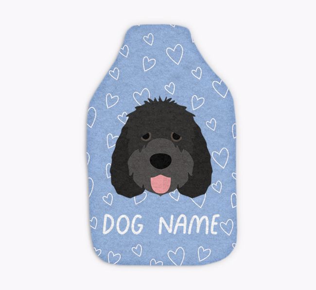 Heart Pattern: Personalised {breedFullName} Hot Water Bottle